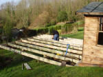 Large deck base with joists resting on bearers